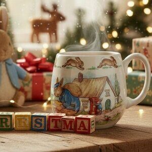 🐇 Bunnykins Mug🧺🐰 Royal Doulton Vintage Postman Town Station Cup